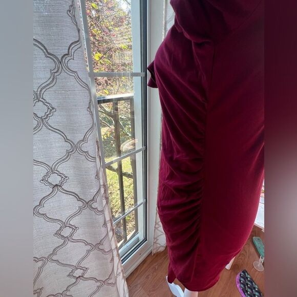 nwt Bobi la rouched women's dress size large maroon - Picture 4 of 14